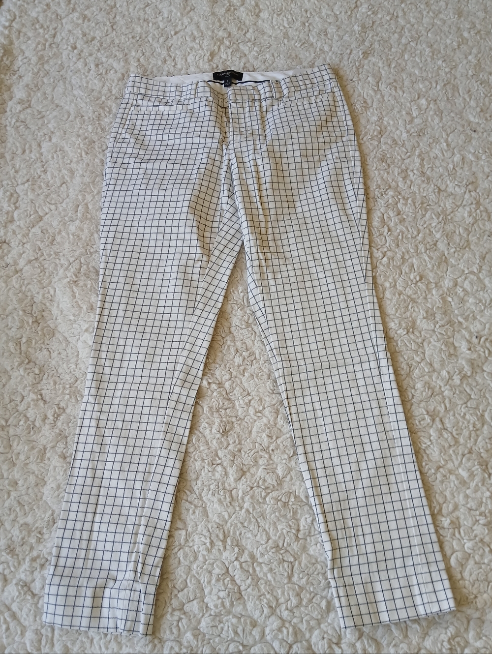 Banana Republic Womens Pants 2 Sloan White Black